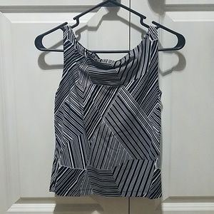 The Limited Black & White Design Office Tank Sz S